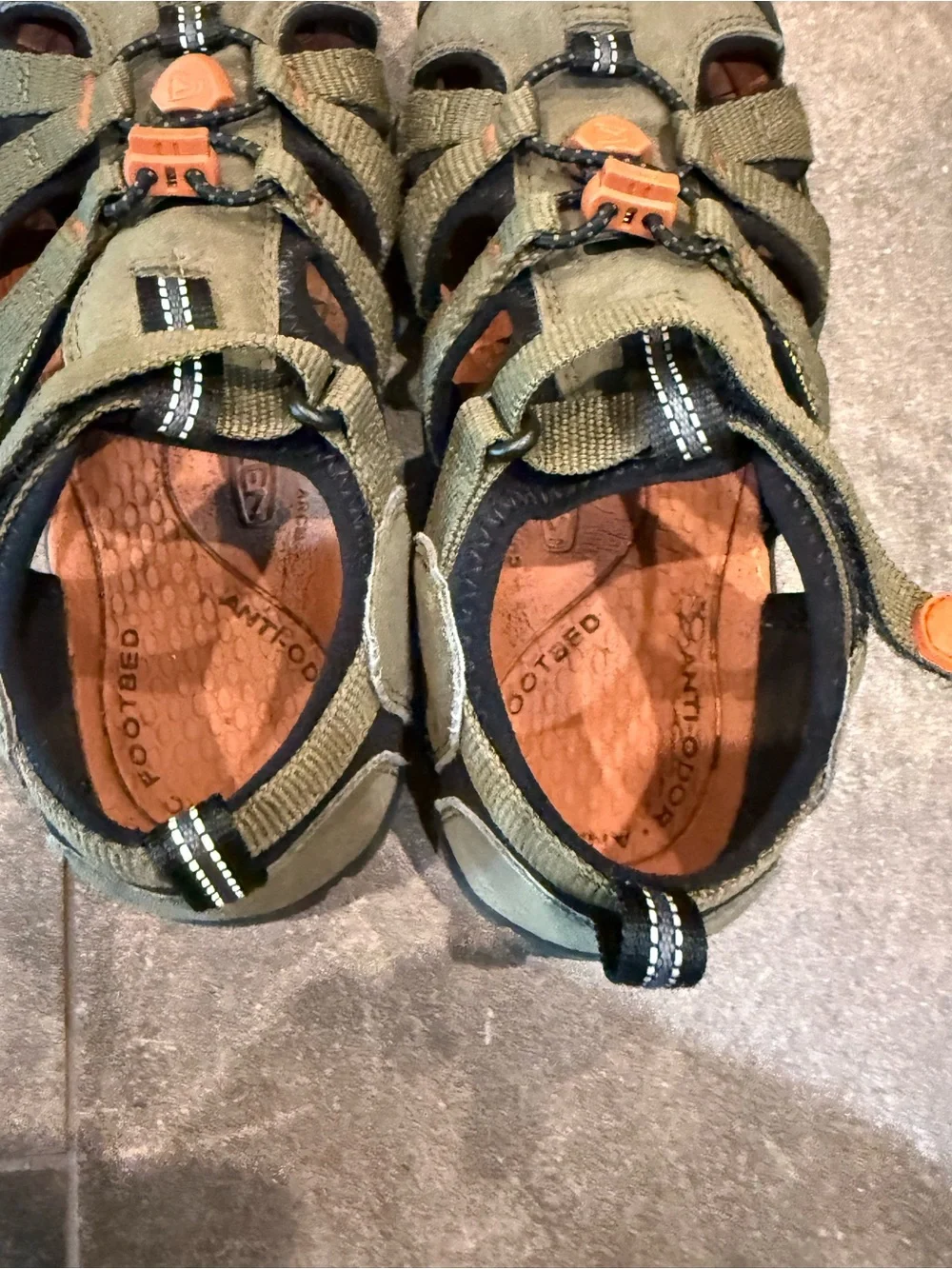 Keen Kids Olive Green and Orange Closed-Toe Sport Sandals
